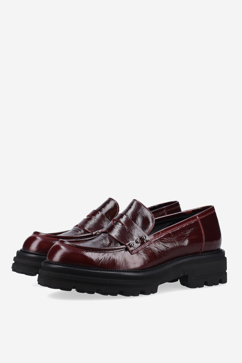 Studded leather loafers