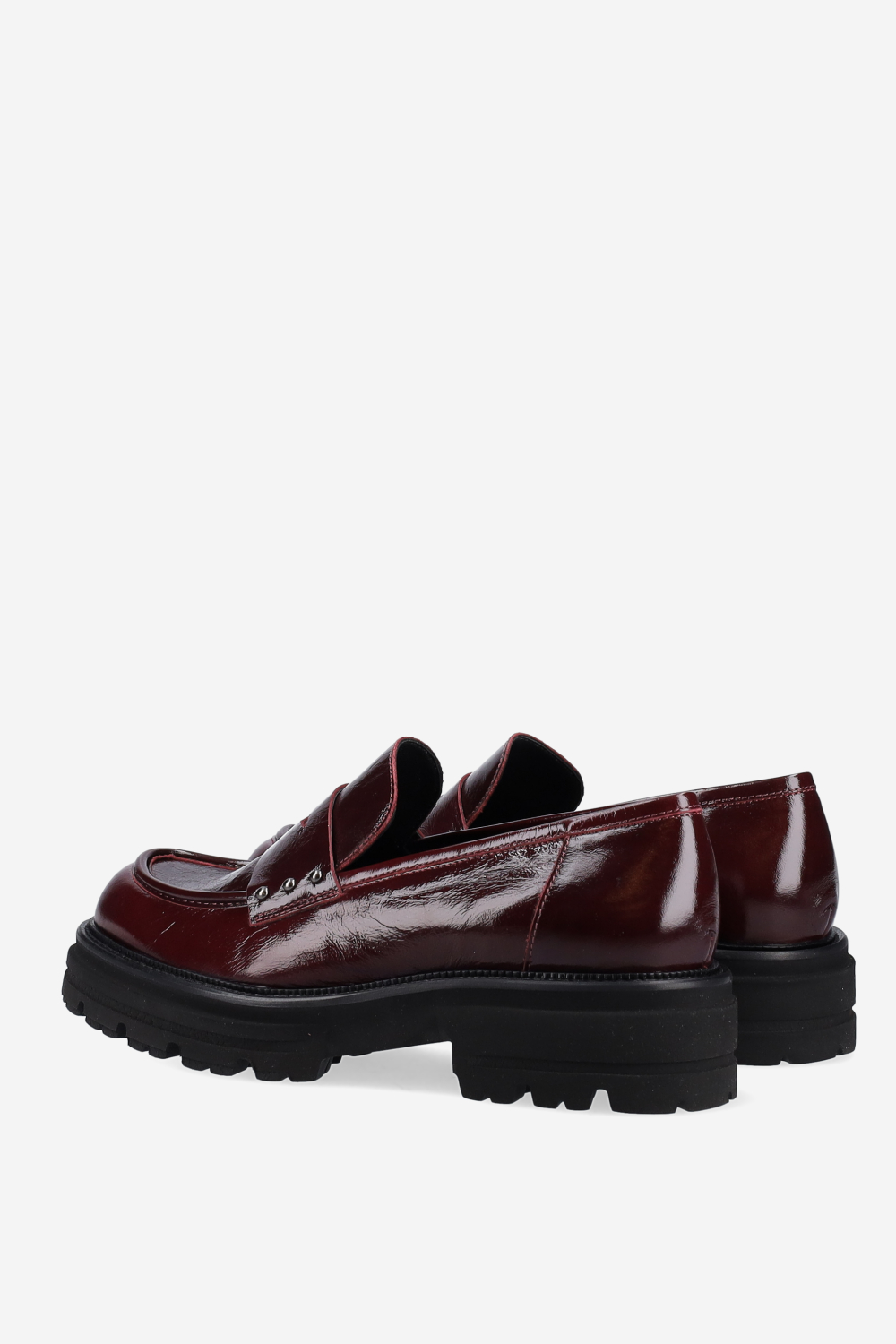 Studded leather loafers