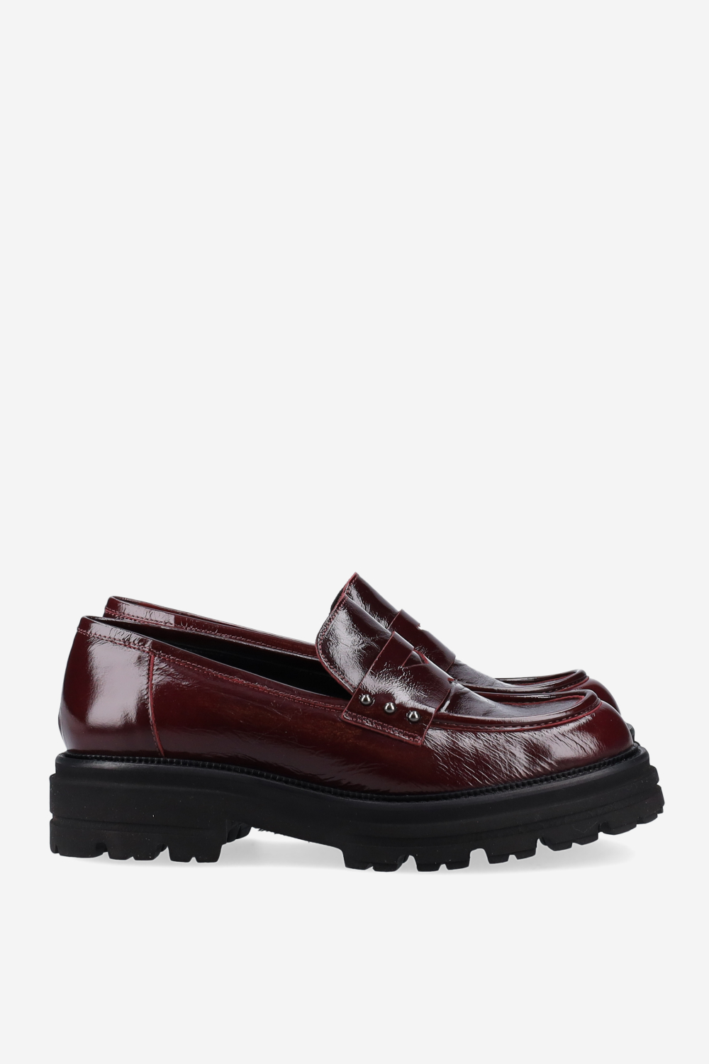 Studded leather loafers