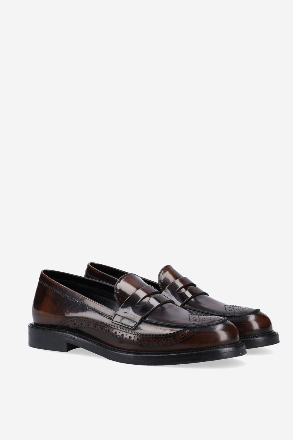 Brogue leather loafers