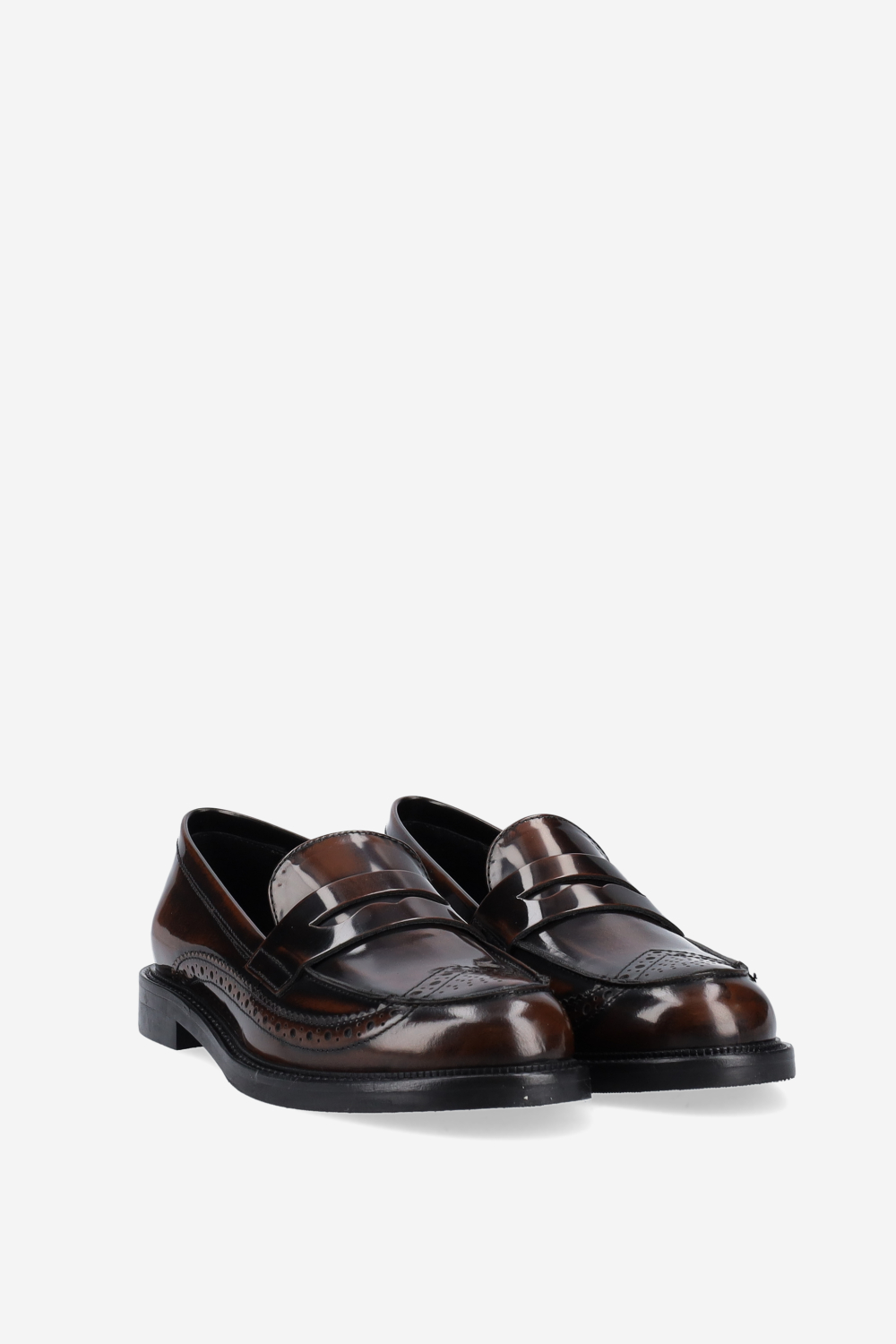 Brogue leather loafers