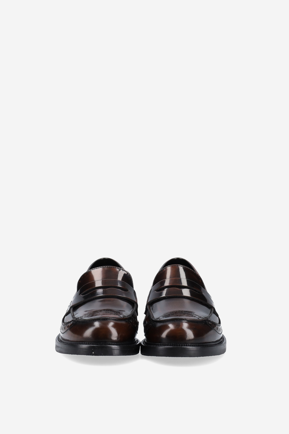 Brogue leather loafers