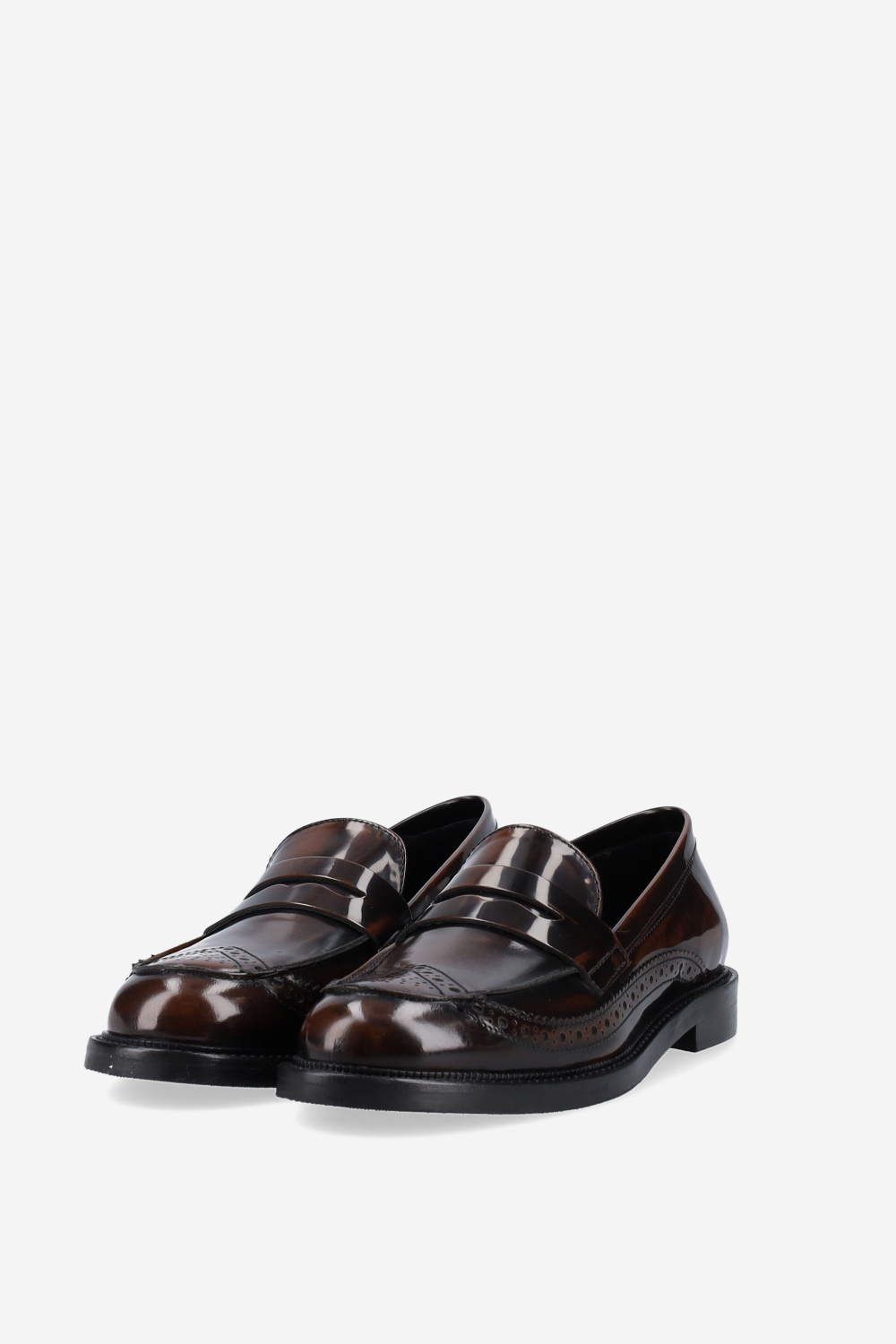 Brogue leather loafers
