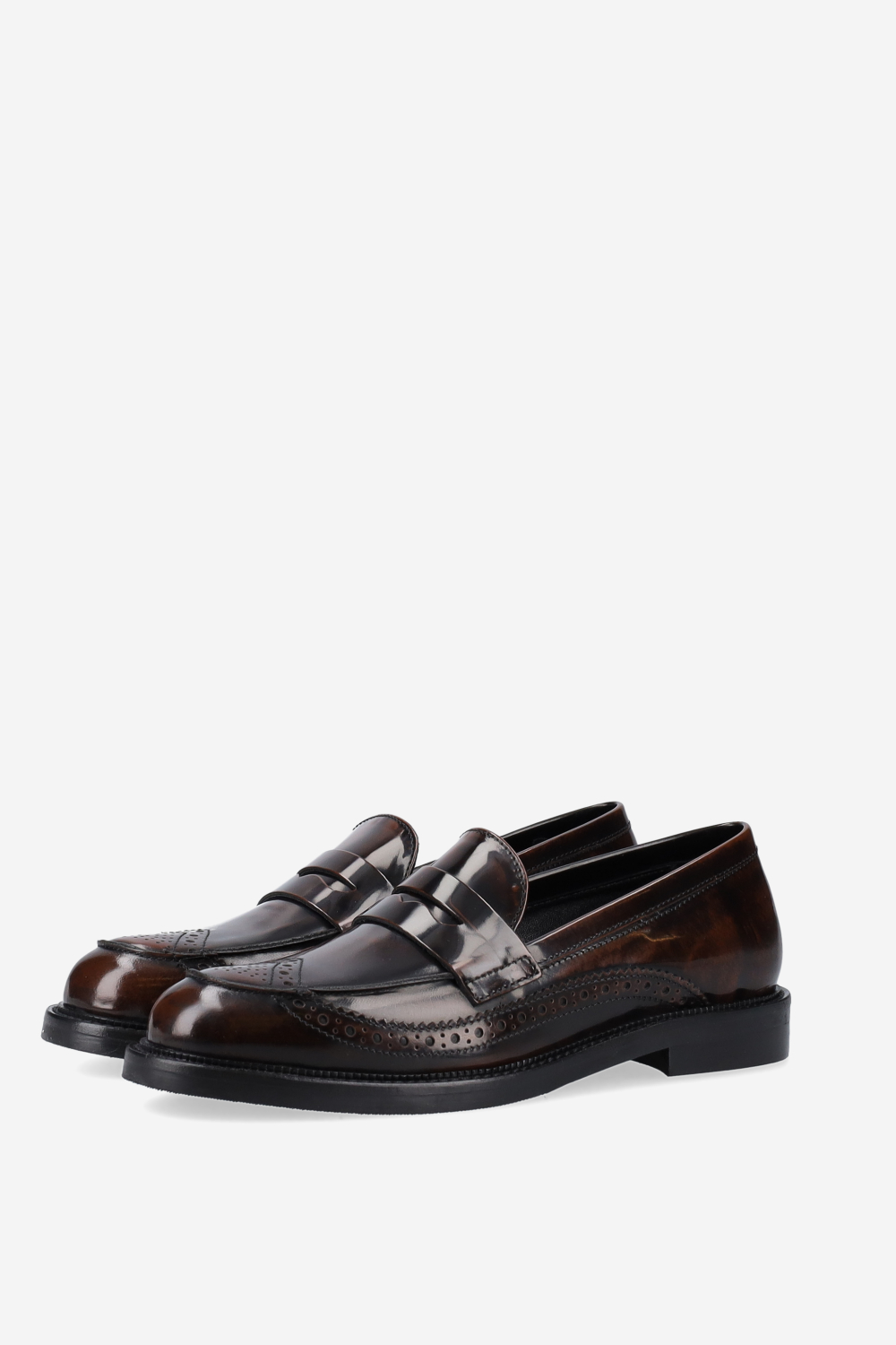 Brogue leather loafers