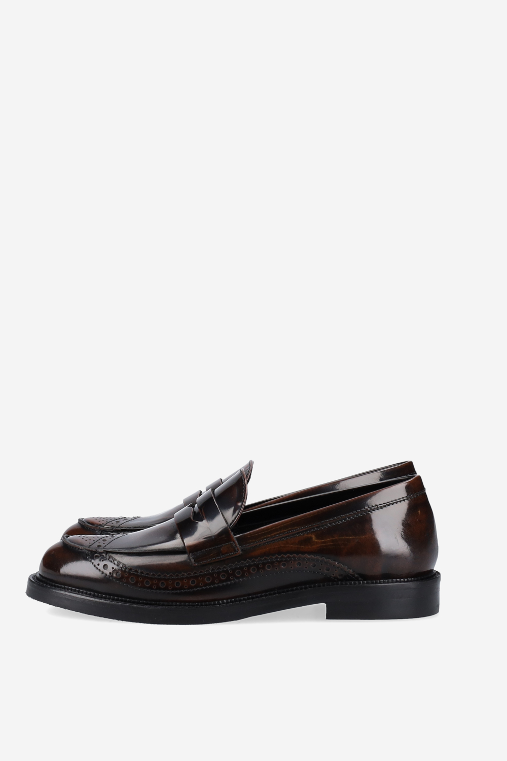 Brogue leather loafers