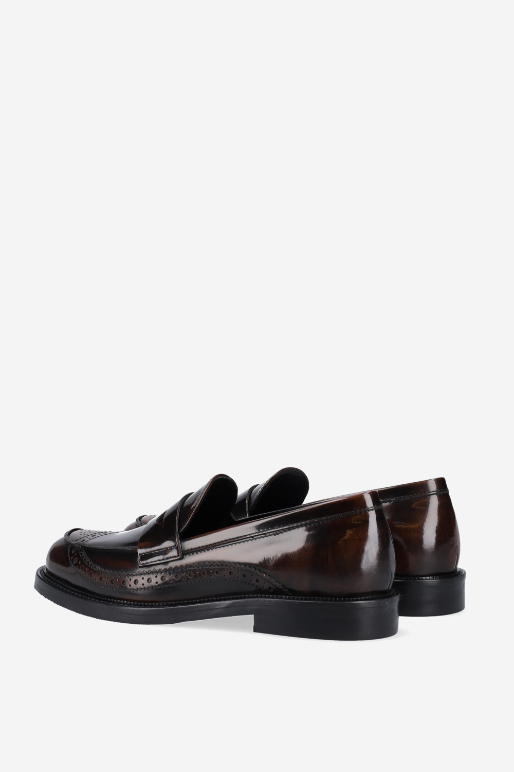 Brogue leather loafers