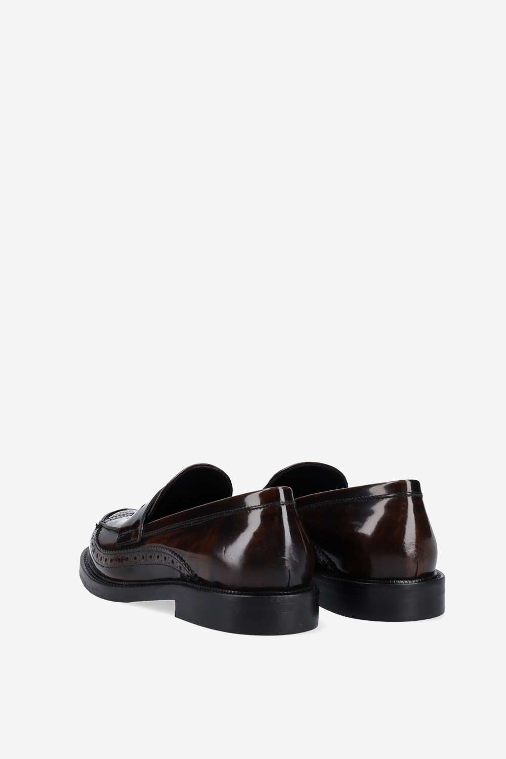 Brogue leather loafers