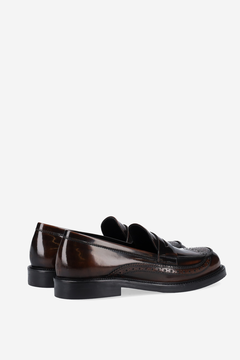 Brogue leather loafers