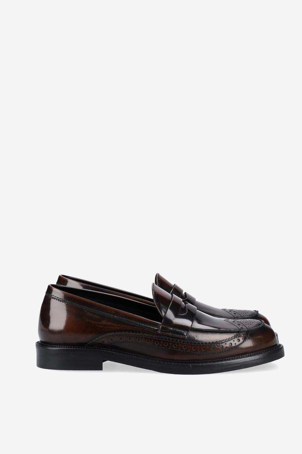 Brogue leather loafers