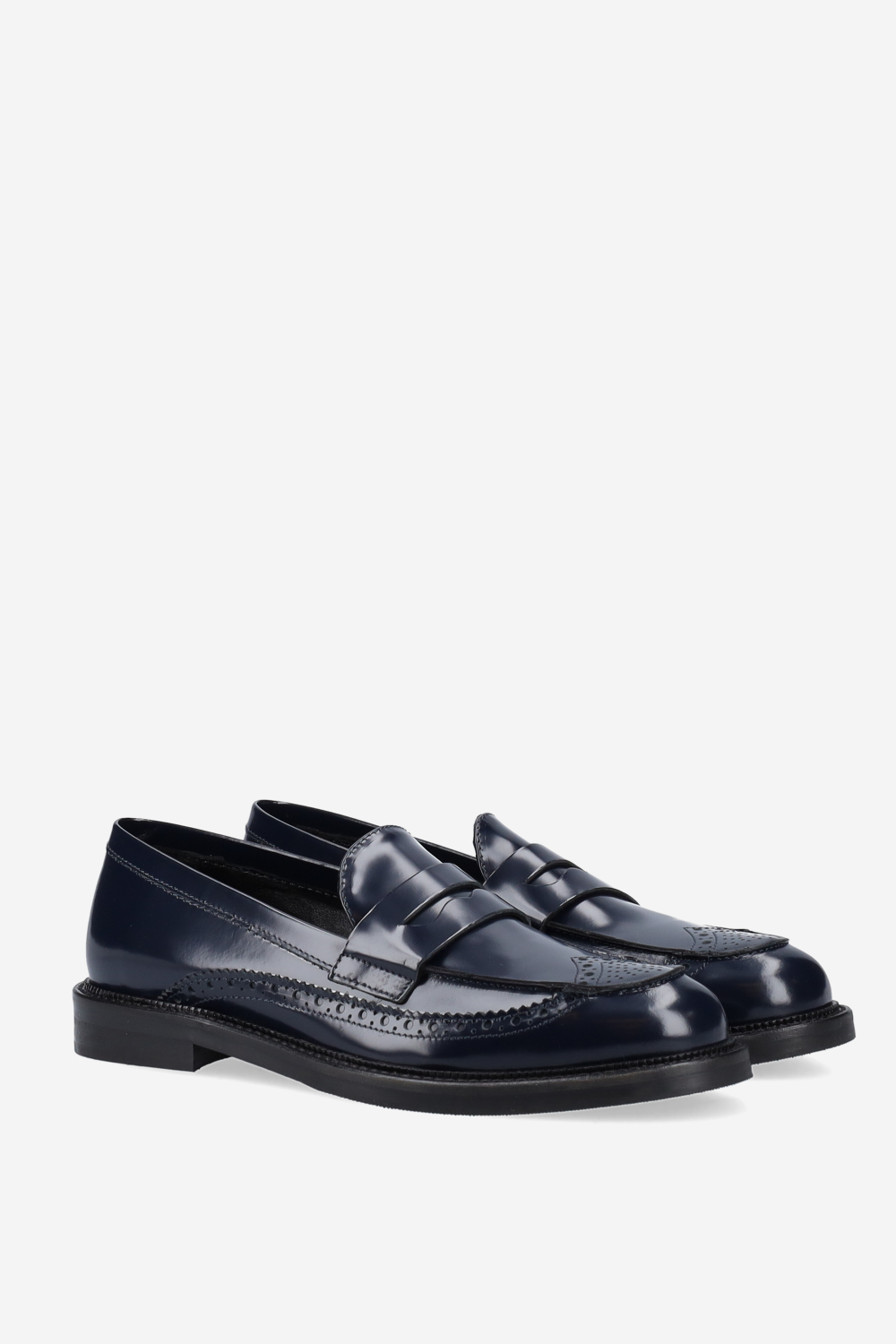 Brogue leather loafers