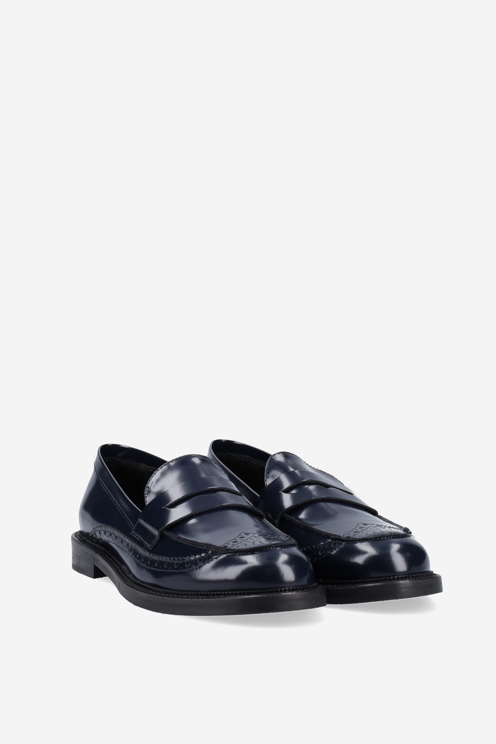 Brogue leather loafers