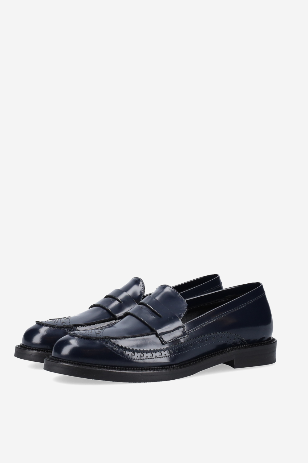 Brogue leather loafers