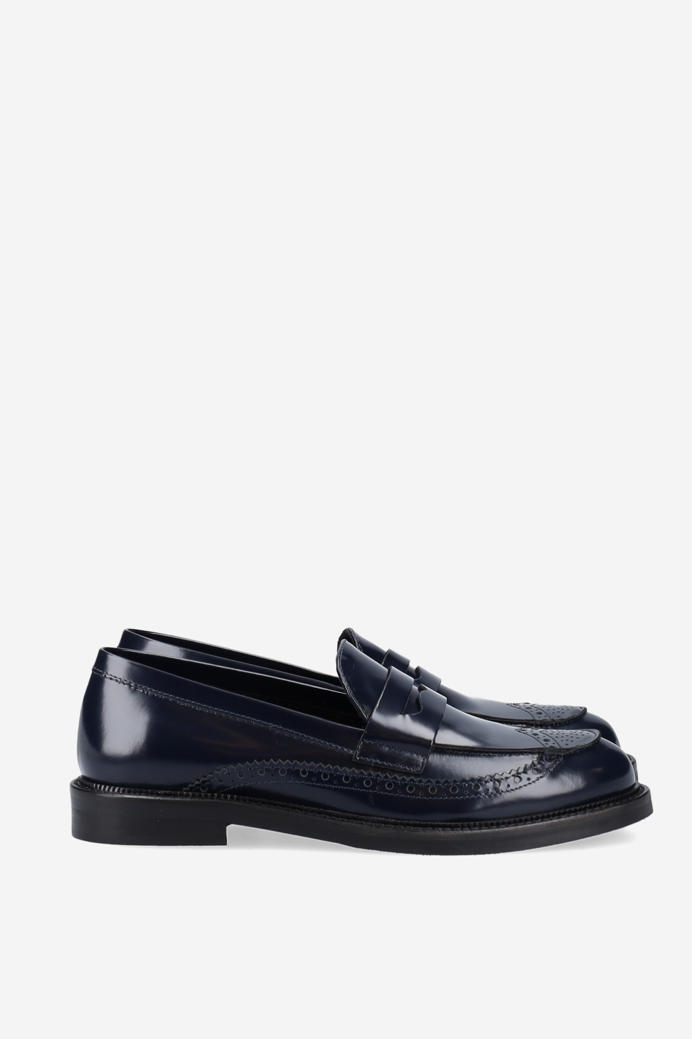 Brogue leather loafers