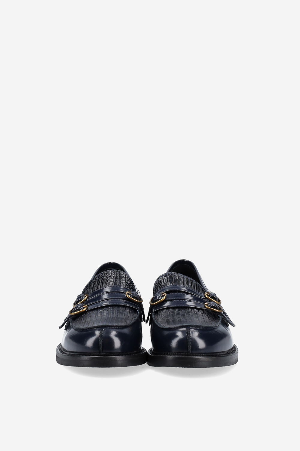 Buckled leather loafers