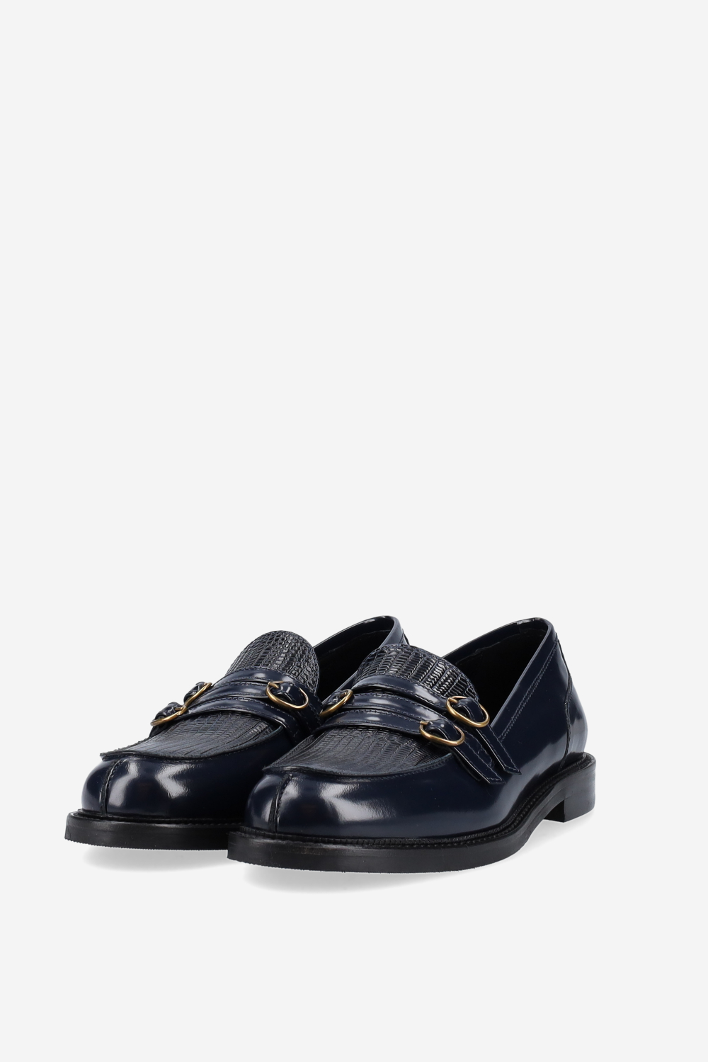 Buckled leather loafers