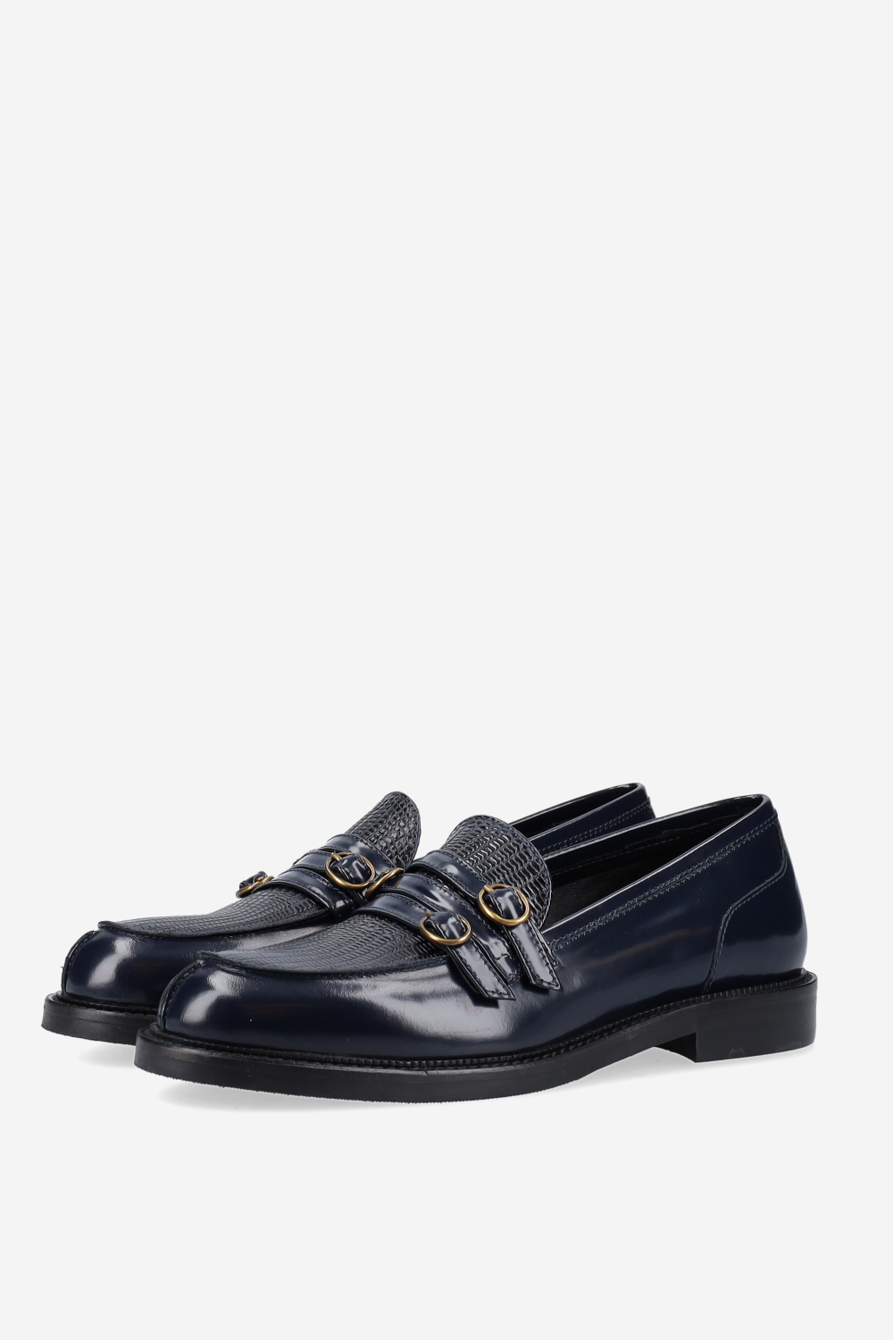 Buckled leather loafers