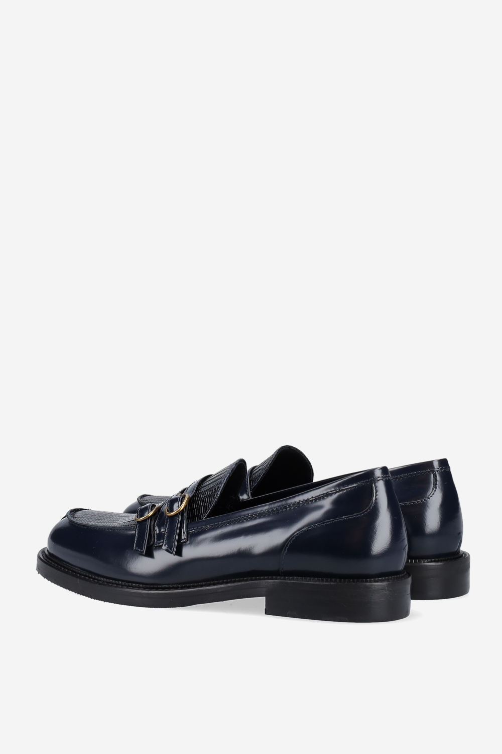 Buckled leather loafers