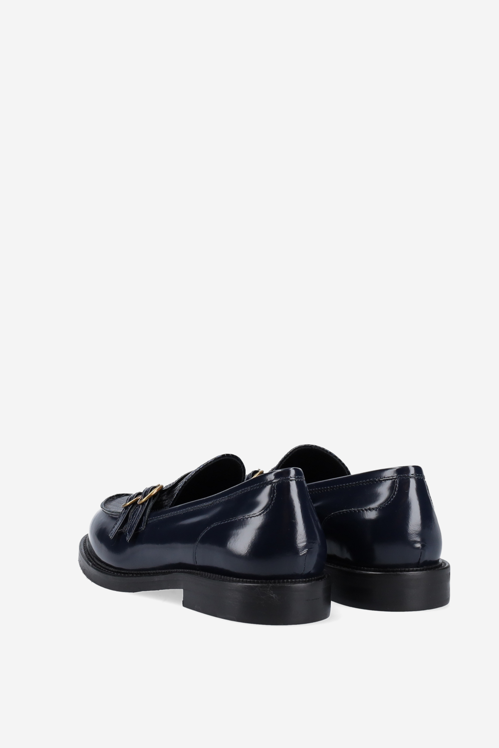 Buckled leather loafers
