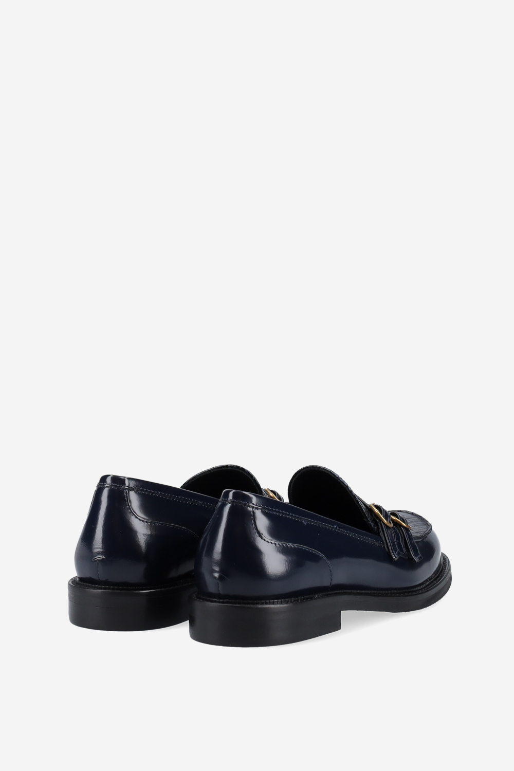 Buckled leather loafers