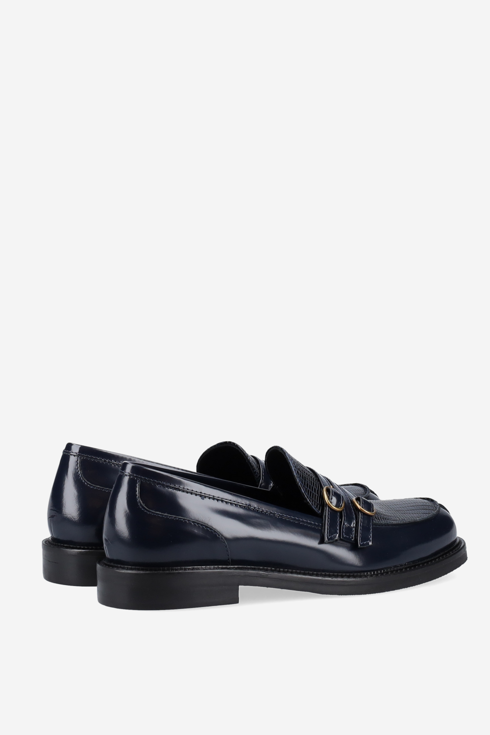 Buckled leather loafers
