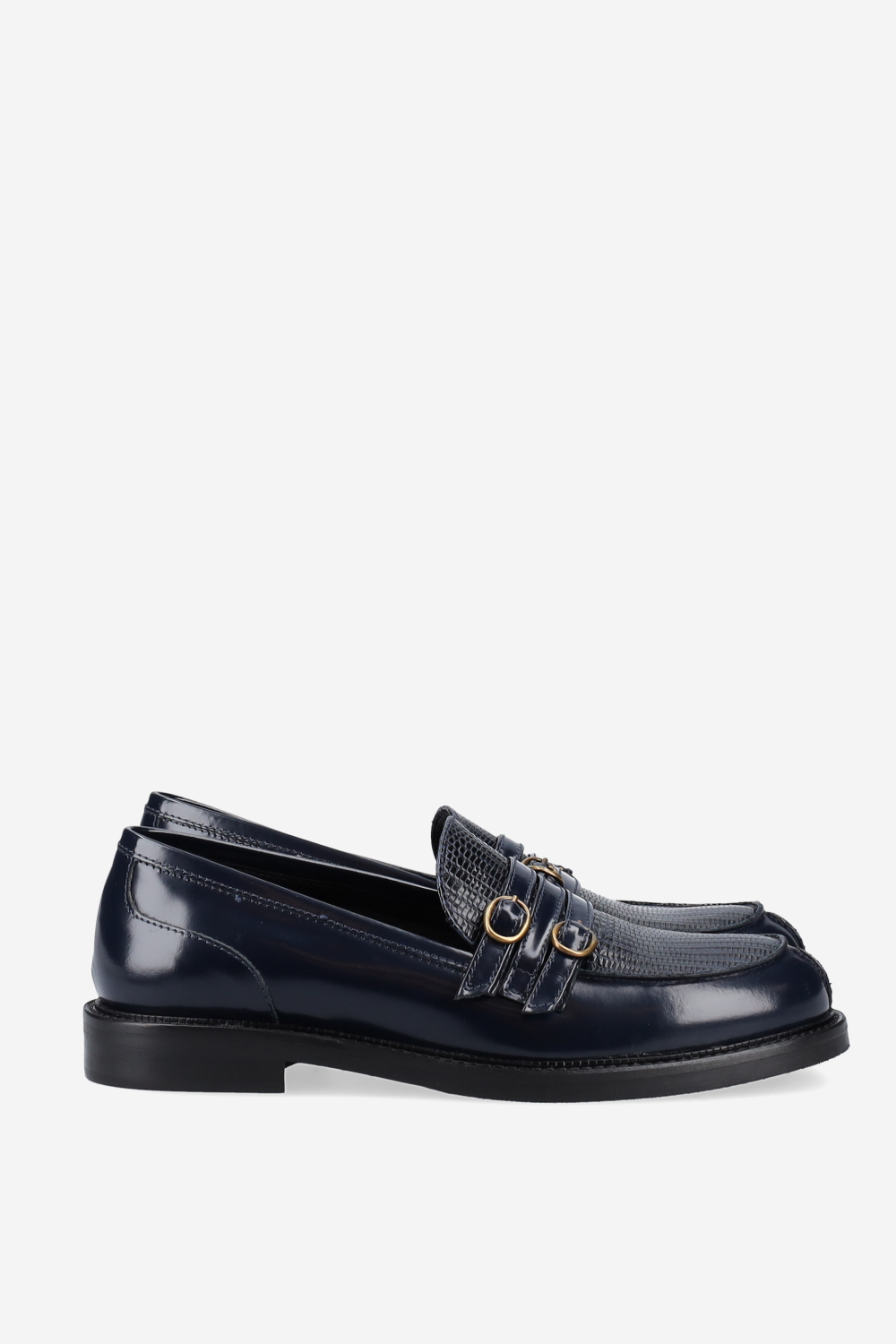 Buckled leather loafers