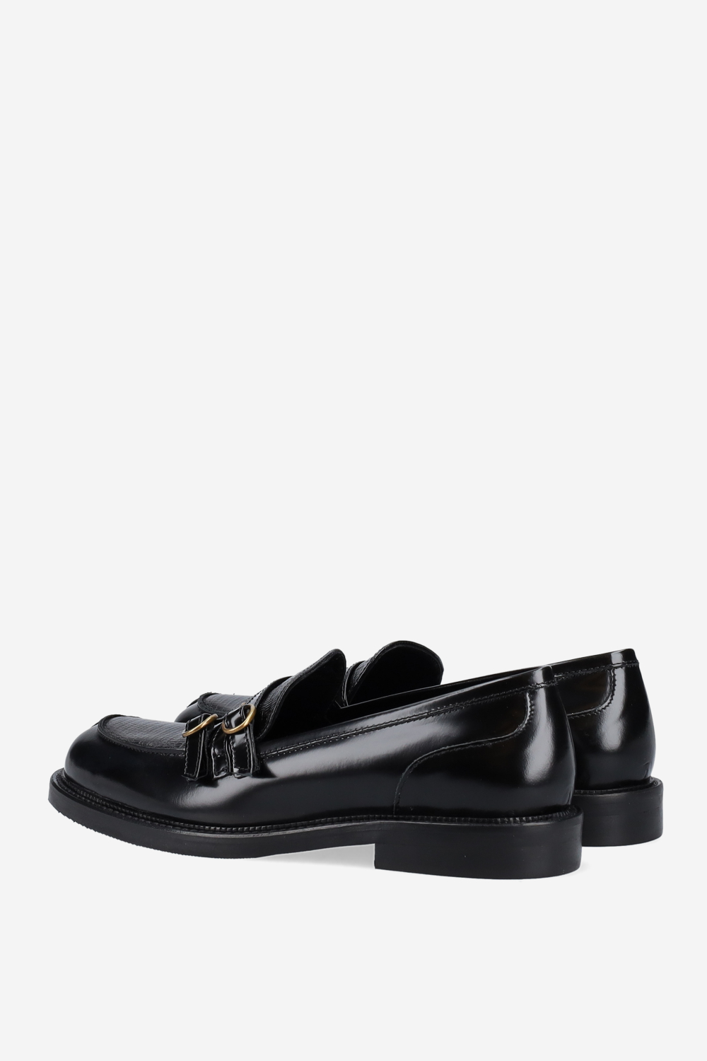 Buckled leather loafers