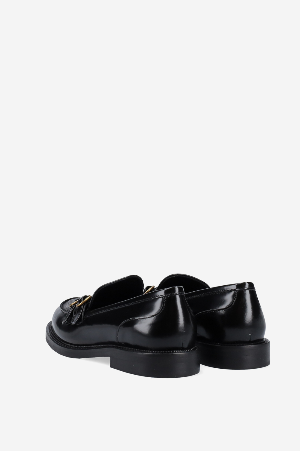 Buckled leather loafers