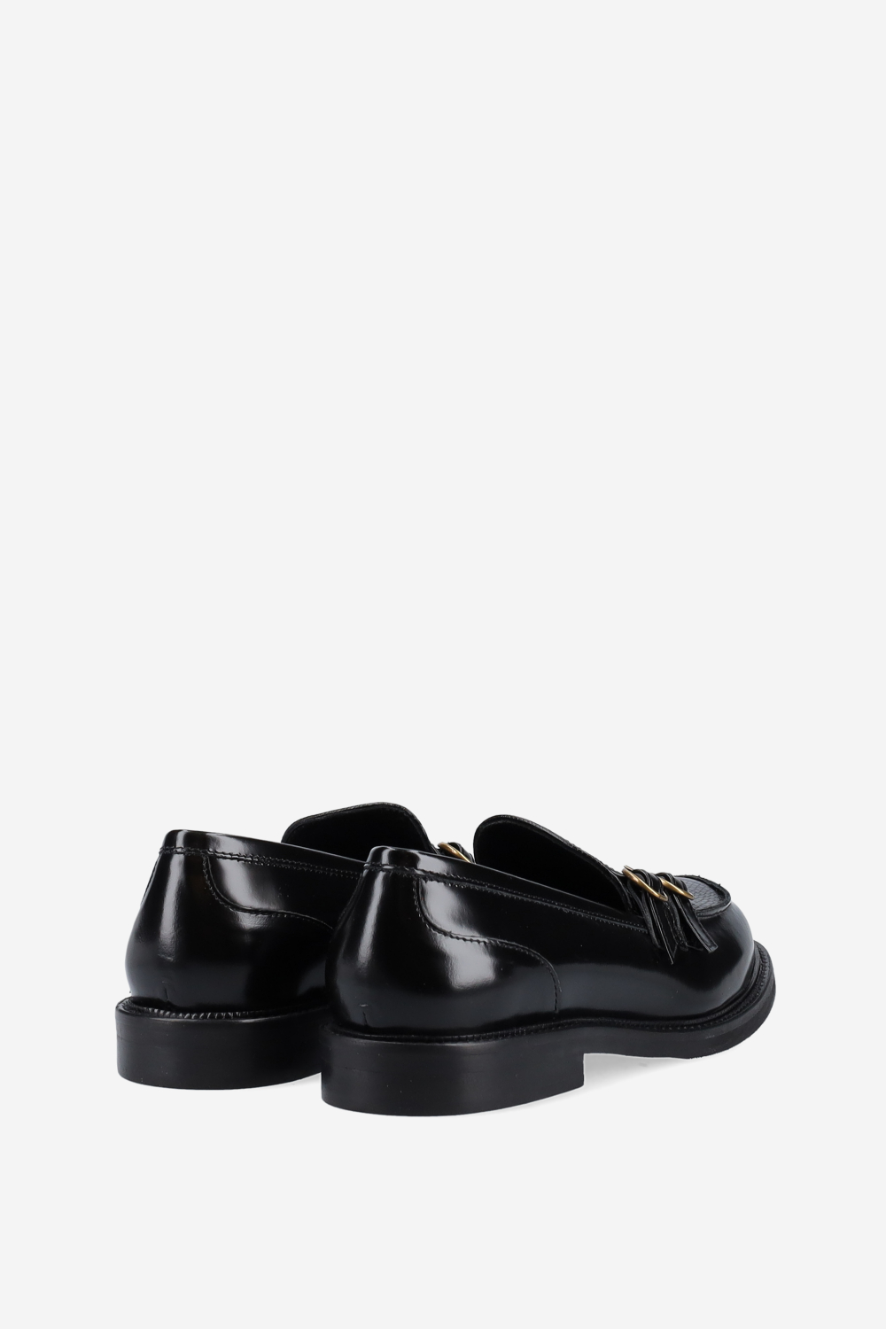 Buckled leather loafers