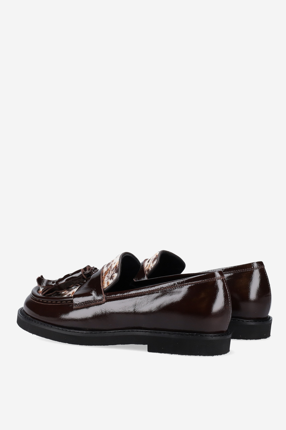 Patent leather tassel loafers