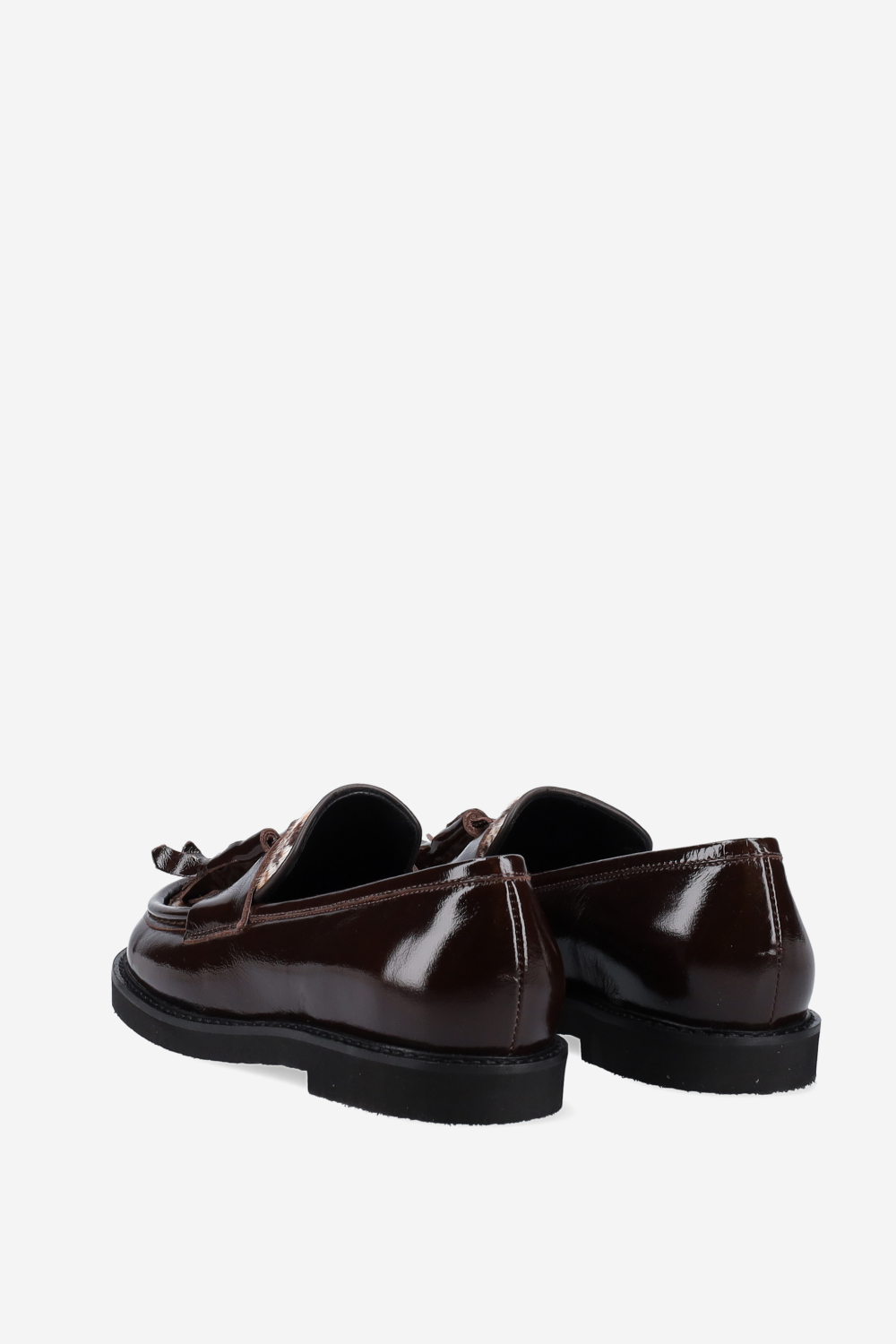 Patent leather tassel loafers