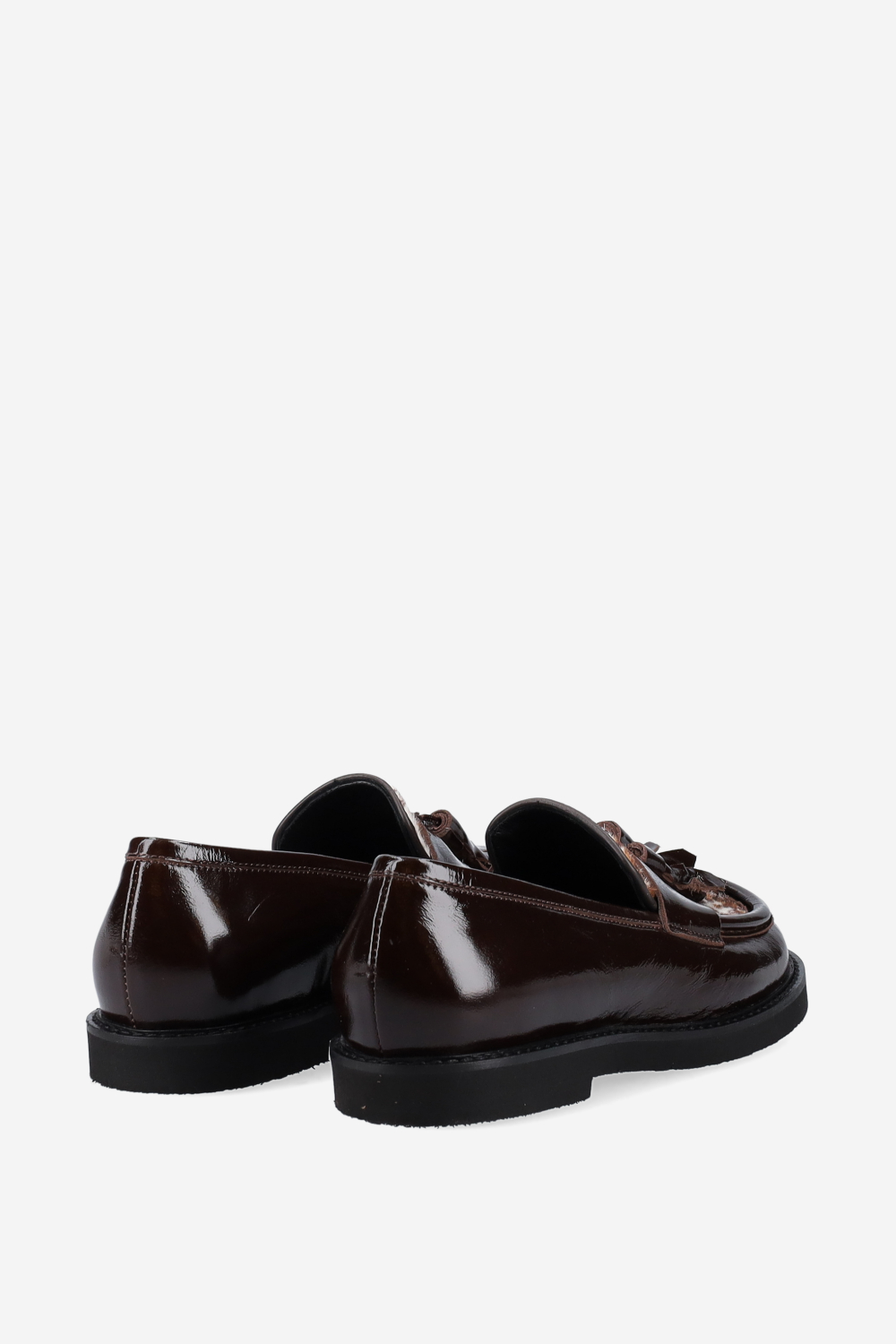 Patent leather tassel loafers