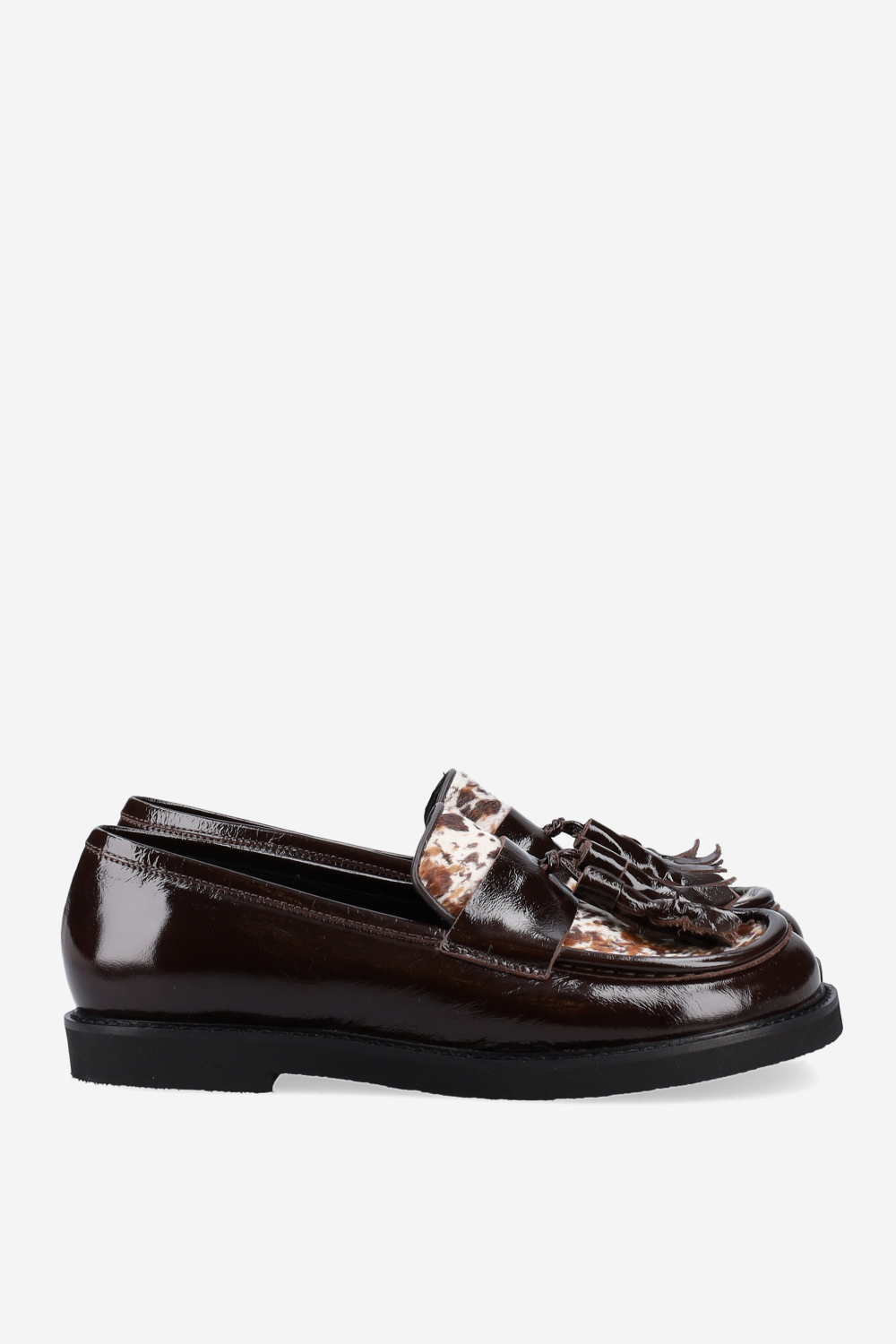 Patent leather tassel loafers