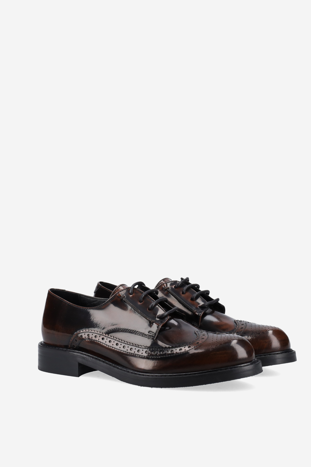Brogue lace-up leather loafers