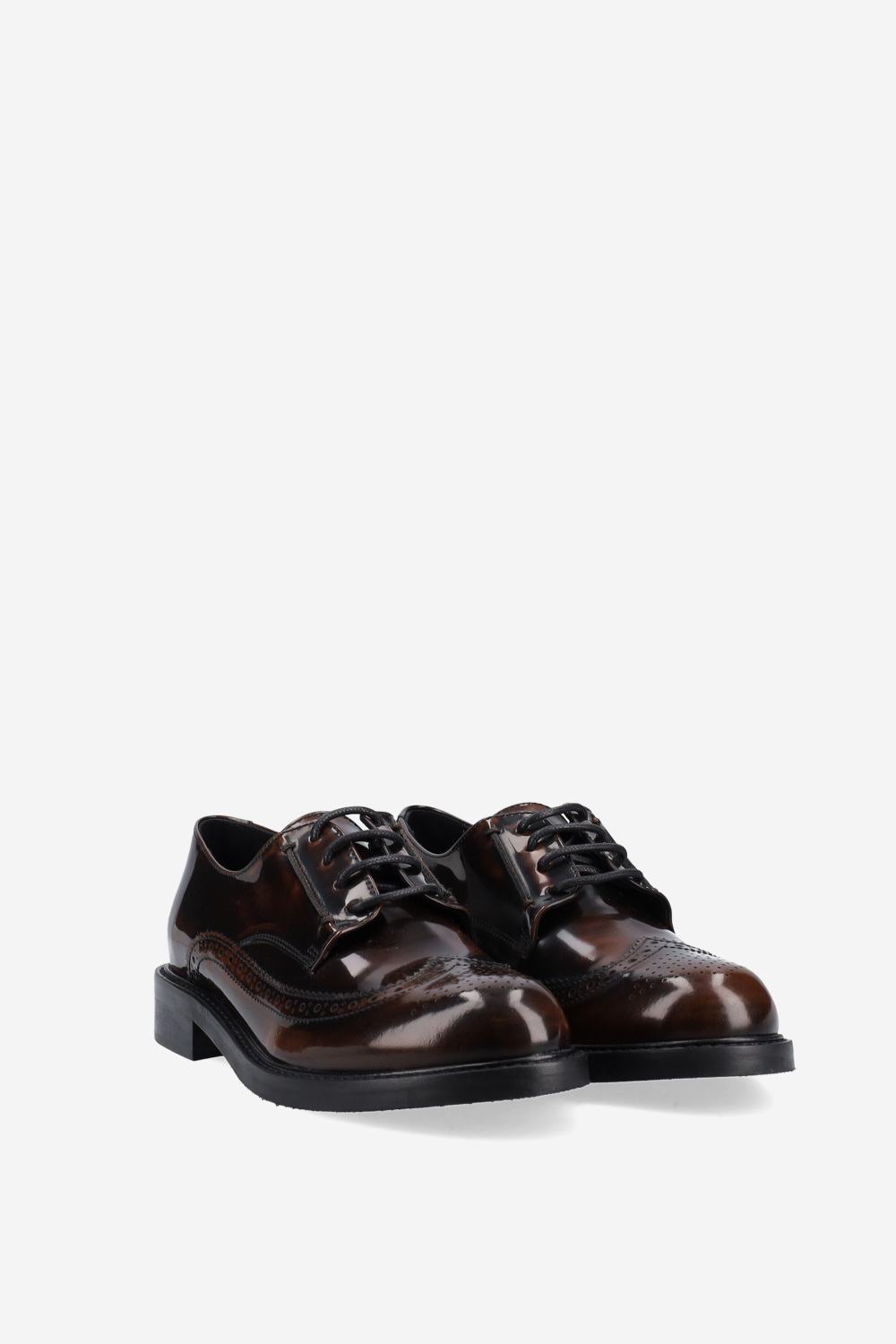 Brogue lace-up leather loafers