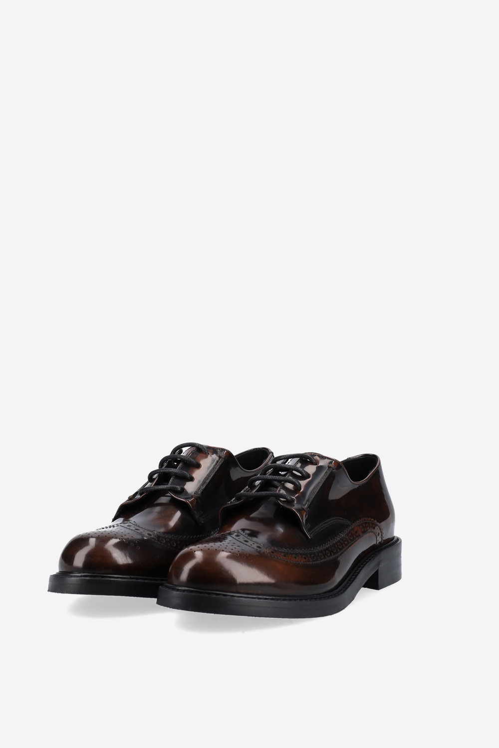 Brogue lace-up leather loafers