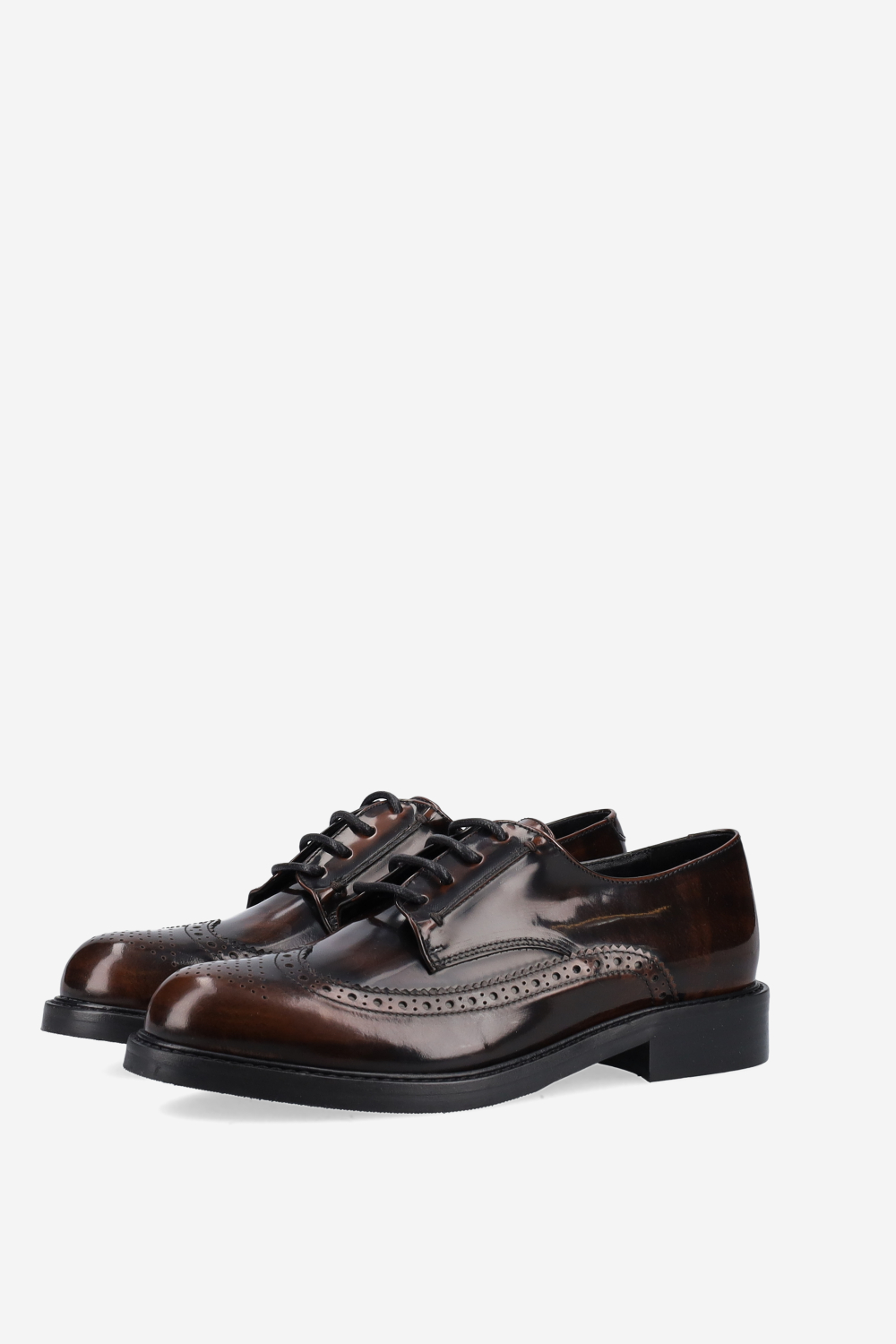 Brogue lace-up leather loafers