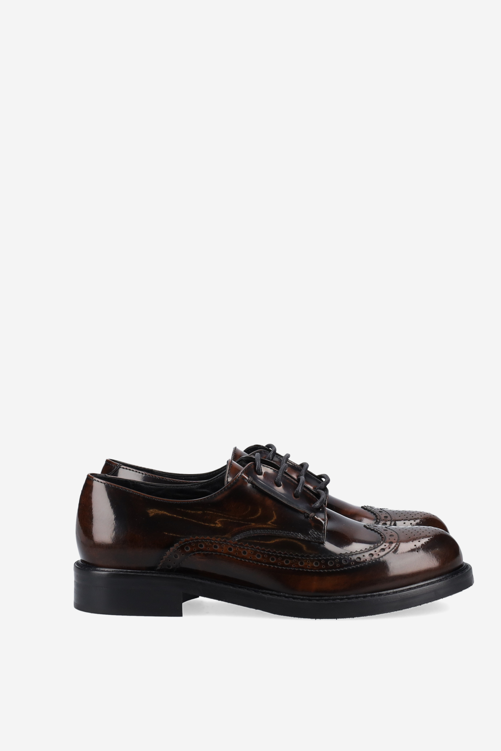 Brogue lace-up leather loafers