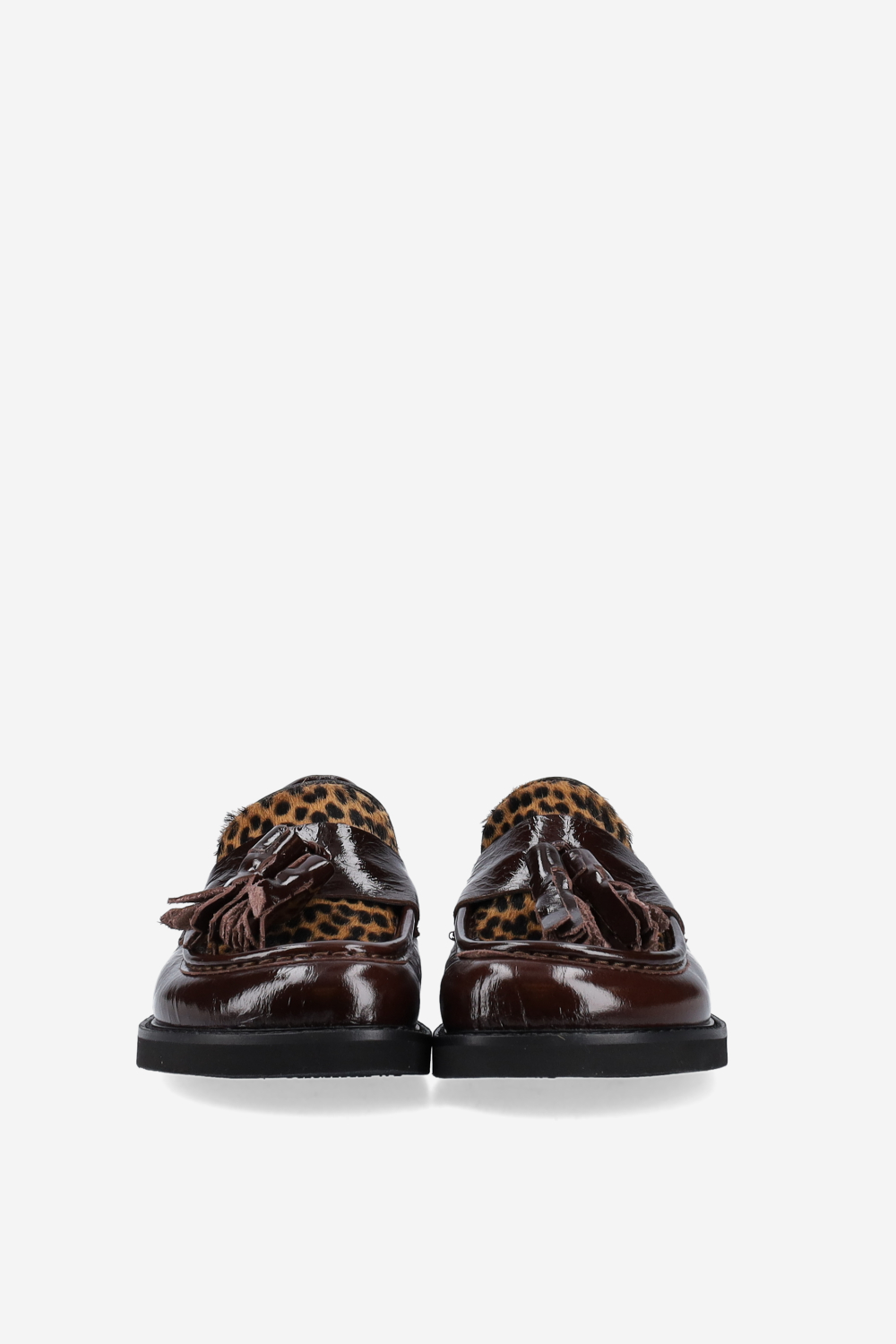 Patent leather tassel loafers
