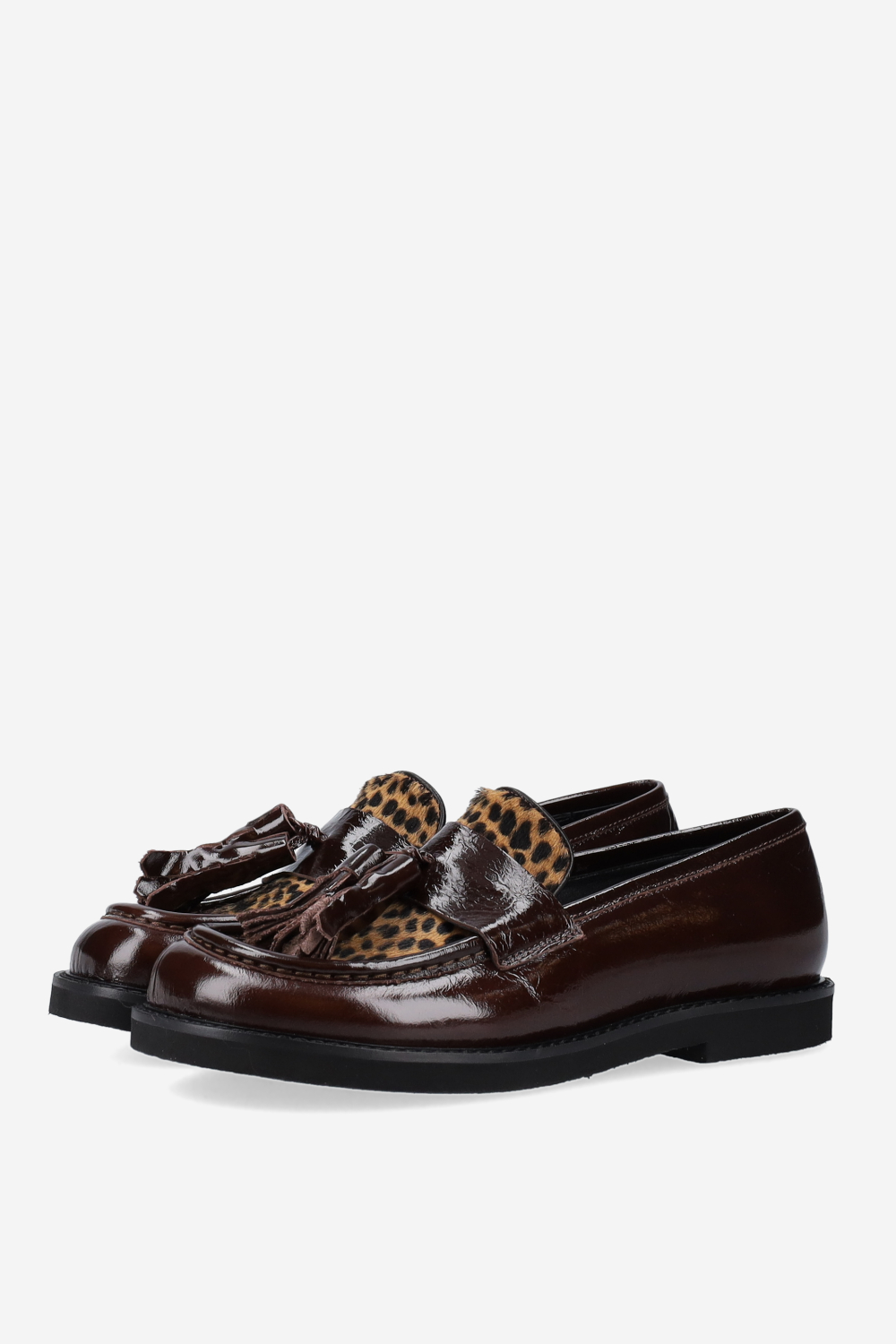 Patent leather tassel loafers