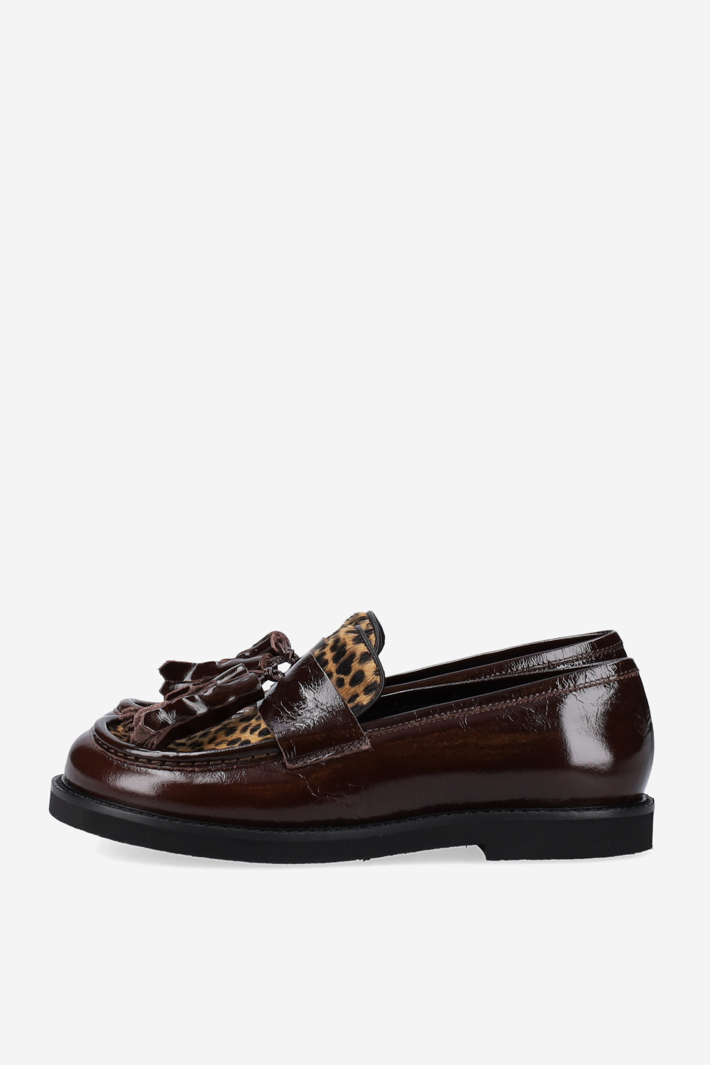 Patent leather tassel loafers
