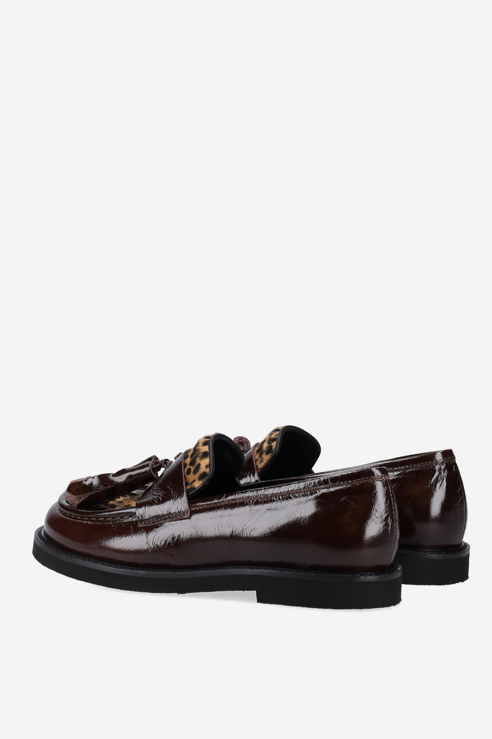 Patent leather tassel loafers