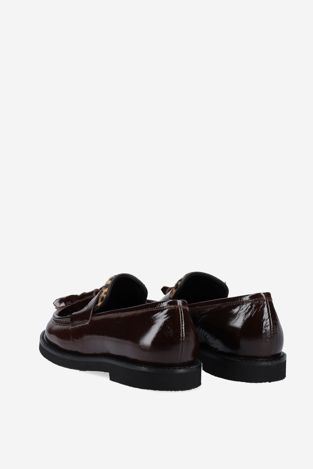 Patent leather tassel loafers