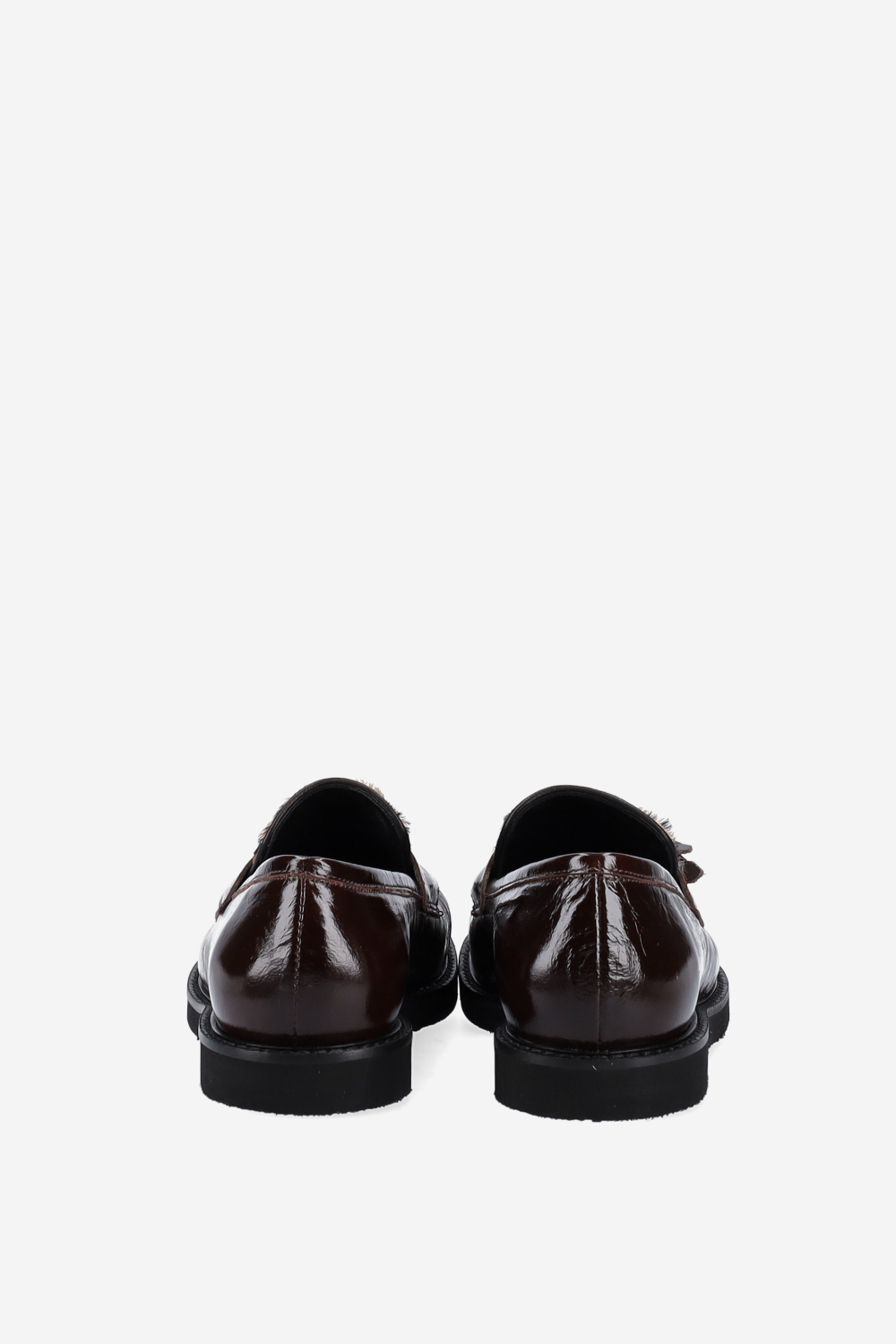 Patent leather tassel loafers