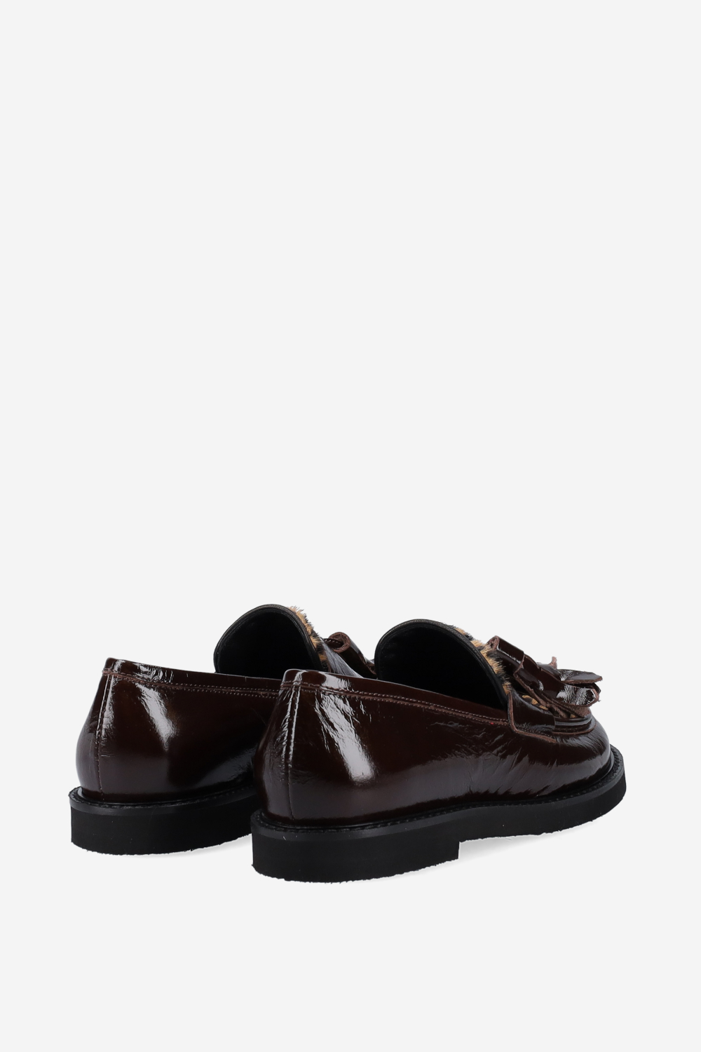 Patent leather tassel loafers