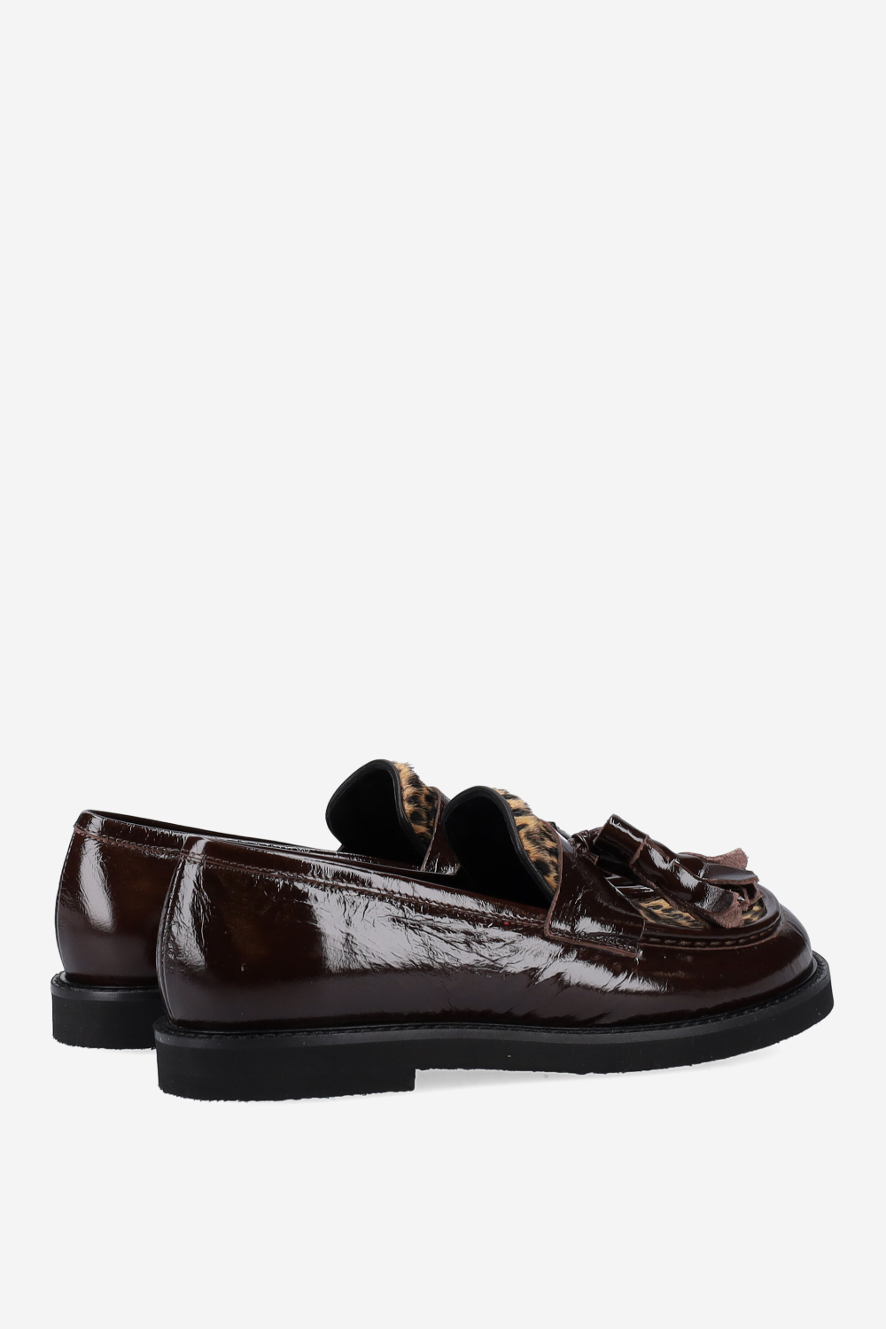 Patent leather tassel loafers