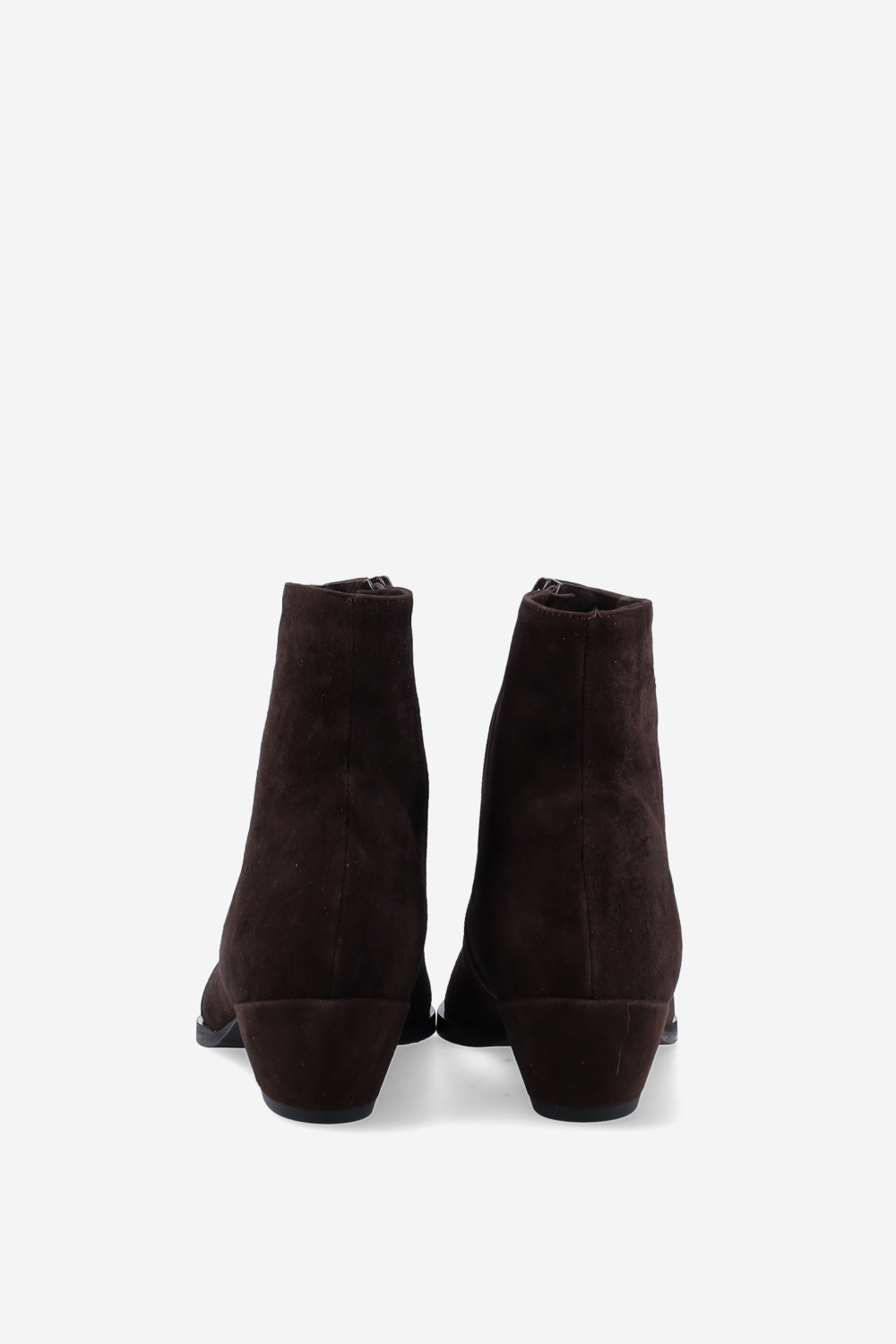 Pointed-toe suede ankle boots