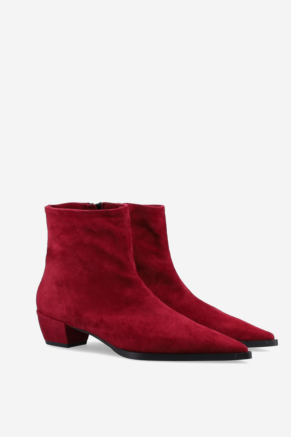 Pointed-toe suede ankle boots