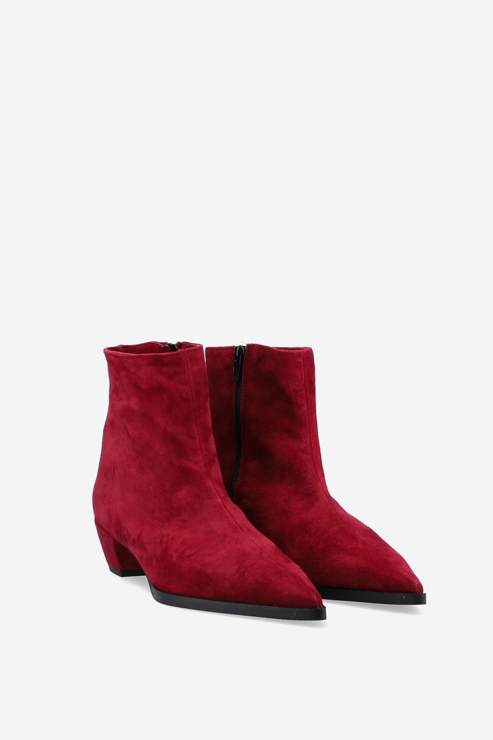 Pointed-toe suede ankle boots