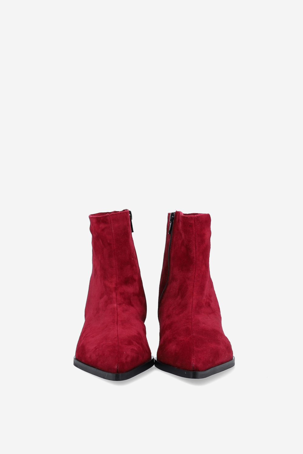 Pointed-toe suede ankle boots