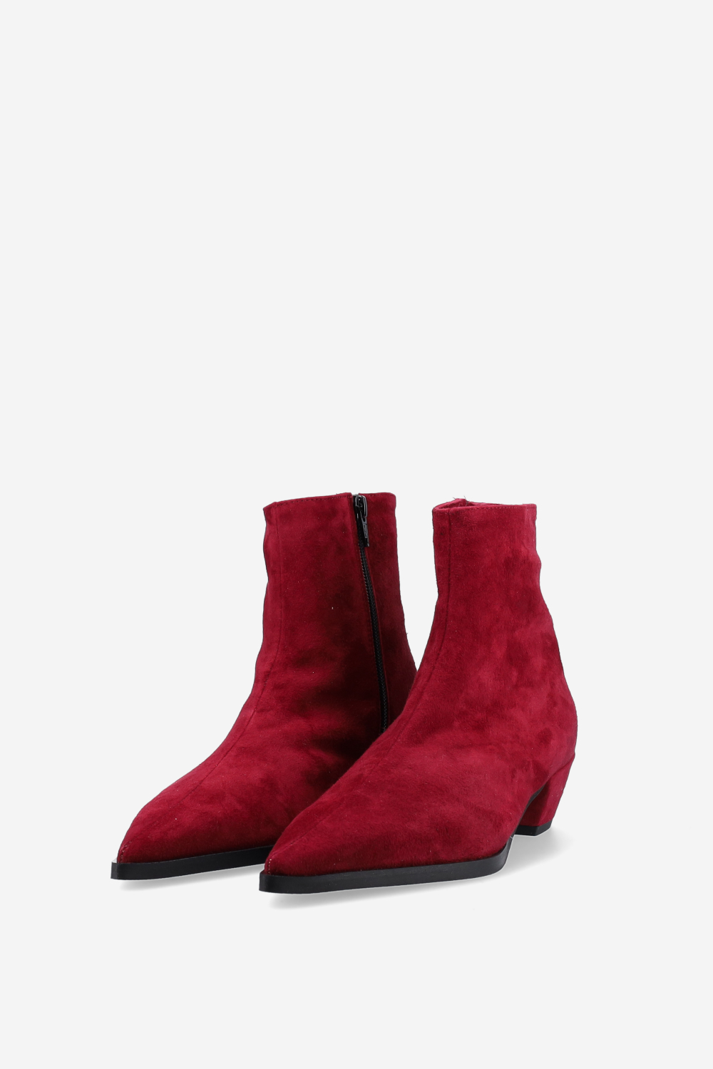 Pointed-toe suede ankle boots